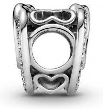 Charm Pandora Argent 925 Cœurs Entrelacés avec Zirconium Blanc - 799270C01 - Pour Femme vue 4