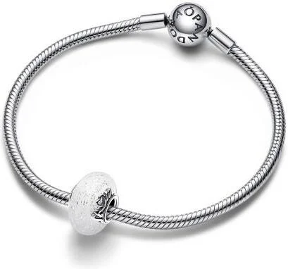 Charm Pandora Murano Blanc Pailleté Mum & Love Pandora Moments vue 4