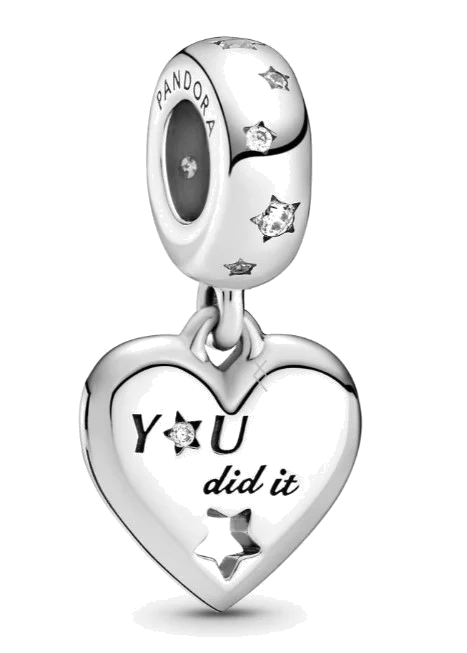 Pandora 799323C01 - Pendentif Cœur Félicitations & Étoiles en Argent 925 pour Femme
