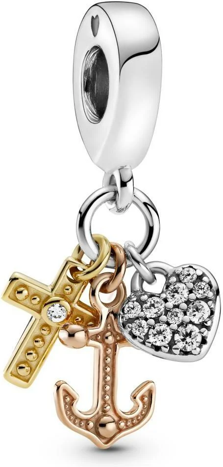 Pandora 799354C01 - Pendentif triple en argent 925 avec symboles et zirconium pour femme