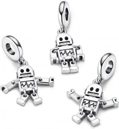 Charm Pandora Pendant Argenté Robot Bestie Bot vue 3