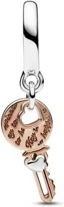 Charm Pandora Pendant Bimatière Cœur Coulissant et Clef vue 2