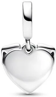 Charm Pandora Pendant Double Cœur et Chien Argenté Pandora Moments vue 2