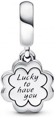 Pandora 792245C01 - Pendentif Double Trèfle à Quatre Feuilles de l'Amitié en Argent et Rose pour Femme vue 2