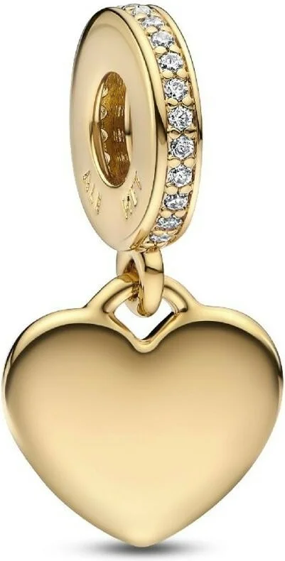Charm Pandora Pendant Médaillon Cœur Gravable - Pandora