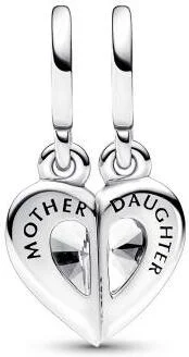 Charm Pandora Pendant Séparable Mère et Fille Argenté Pandora Moments vue 2