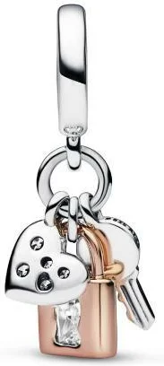 Charm Pandora Pendant Triple Bimatière Cœur vue 2