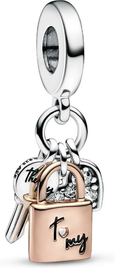 Charm Pandora Pendant Triple Bimatière Cœur