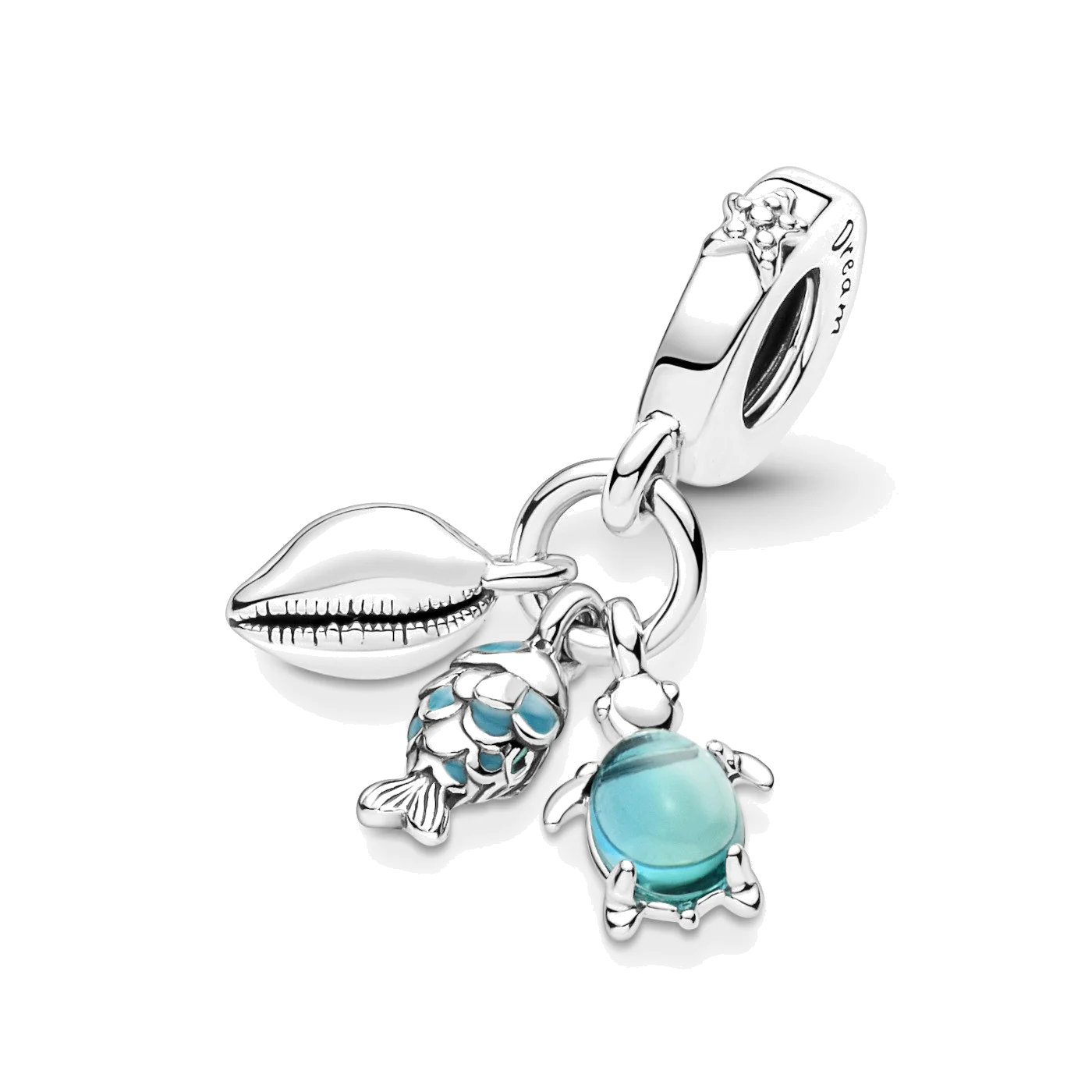 Pandora 791697C01 - Pendentif Charm Argent 925 Triple Motif Marin (Poisson, Tortue, Conque) pour Femme vue 3
