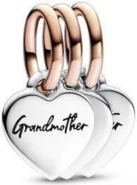 Charm Pandora Pendant Triple Séparable Génération de Cœurs Bimatière Pandora Moments vue 3
