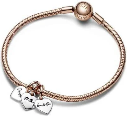 Charm Pandora Pendant Triple Séparable Génération de Cœurs Bimatière Pandora Moments vue 4