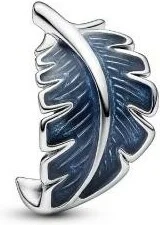Charm Pandora Plume Recourbée Bleue vue 2