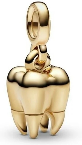 Charm Pandora et perles Dent dorée ME