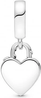 Charm Pandora double pendant argent Pandora Moments Cadenas & cœur vue 2