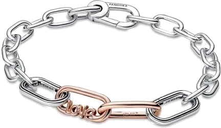 Double Link Métal doré à l'or rose fin 585/1000 Love Pandora ME vue 2