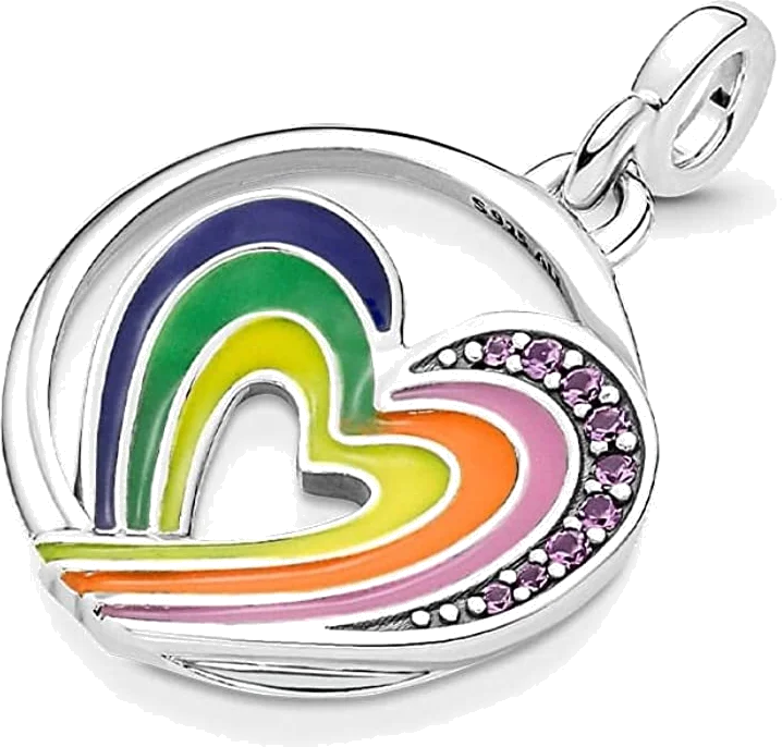 Médaillon Arc-en-Ciel Cœur de la Liberté Pandora ME vue 2