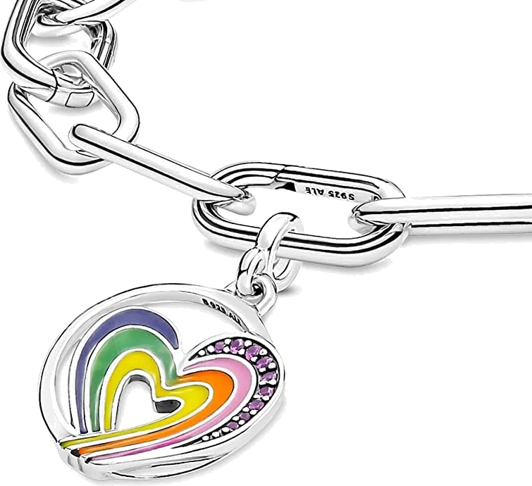 Médaillon Arc-en-Ciel Cœur de la Liberté Pandora ME vue 3