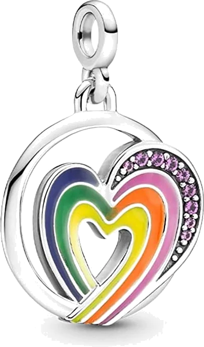 Médaillon Arc-en-Ciel Cœur de la Liberté Pandora ME