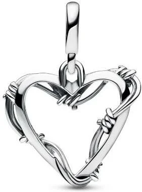 Médaillon Cœur Barbelé argenté Pandora ME vue 2