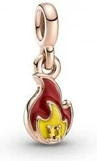 Mini dangle Métal doré à l'or rose fin 585/1000 Flamme Pandora ME vue 2