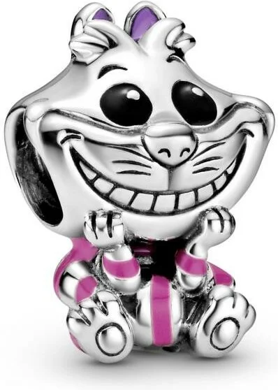 Charm Pandora argent Chat du Cheshire Alice au Pays des Merveilles Disney x Pandora