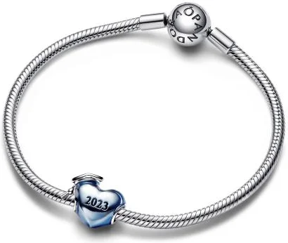 Charm Pandora Cœur Diplômé 2023 en Argent 925 Bleu pour Femme - Réf. 792590C01 vue 3