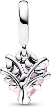 Charm Pandora Pendant Cœur et Arbre de Vie Rose Pandora Moments vue 2