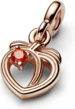 Charm Pandora et perles Cœur doré rose ME vue 3