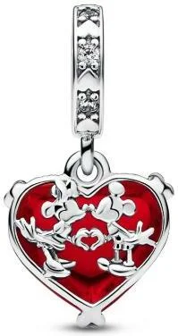 Charm Pandora Pendant Murano Rouge Baiser de Mickey et Minnie - Disney X Pandora vue 2