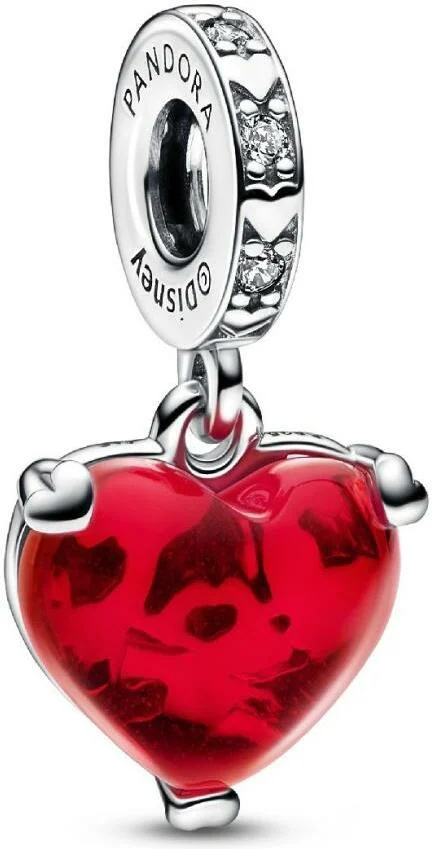 Charm Pandora Pendant Murano Rouge Baiser de Mickey et Minnie - Disney X Pandora