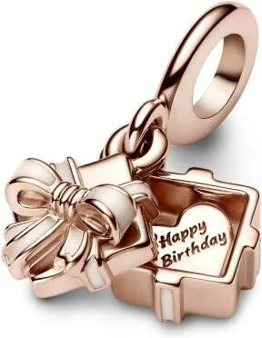 Charm Pandora Pendant Cadeau d’Anniversaire Ouvrable Doré Rose Pandora Moments vue 2