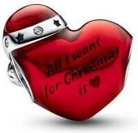 Charm Pandora Pandora Moments Rouge - Cœur de Noël Métallisé vue 2