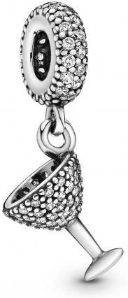 Charm Pandora Pendant Verre à Cocktail Pavé Pandora Moments Argent 925/1000 vue 2