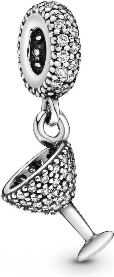 Charm Pandora Pendant Verre à Cocktail Pavé Pandora Moments Argent 925/1000