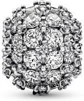 Charm Pandora Rond Pavé Scintillant Argenté Timeless vue 2