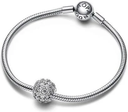 Charm Pandora Rond Pavé Scintillant Argenté Timeless vue 3