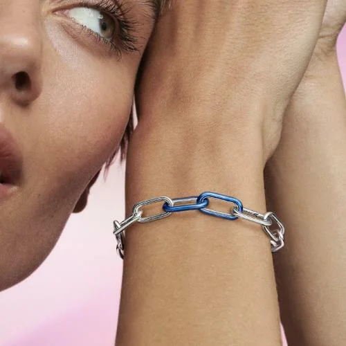 Double Link Bleu Électrique métallique Pandora ME vue 3