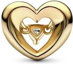Charm Pandora Cœur Lumineux et Pierre Flottante Doré vue 2