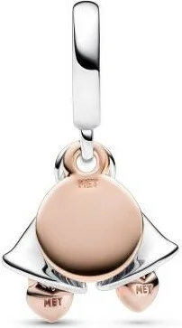 Charm Pandora Pendant Double Cloches de Mariage Bimatière Pandora Moments vue 2