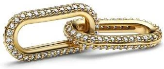 Charm Pandora et perles Double link pavé doré ME vue 2