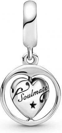 Charm Pandora argent Pendant Pivotant Mon Âme Sœur Pour Toujours & À Jamais Pandora Bijoux vue 2