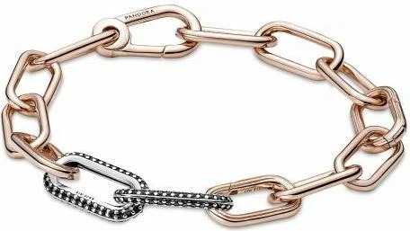 Double Link Pavé noir métallique Pandora ME vue 2