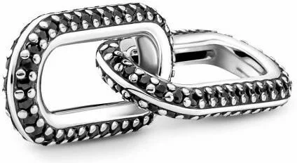 Double Link Pavé noir métallique Pandora ME