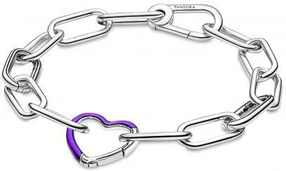 Connecteur Cœur Violet Lumineux Pandora ME vue 3