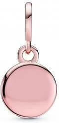 Charm Pandora Double Pendant Métal doré à l'or rose fin 585/1000 O Couronné Pavé Signature Pandora vue 2