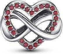 Charm Pandora Cœur Famille et Infini Rouge vue 2