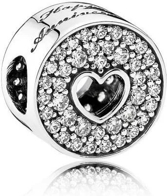 Charm Pandora Anniversaire Pavé et Cœur Pandora Moments Argent 925/1000 vue 2