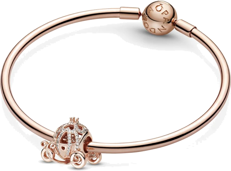 Charm Pandora Métal doré à l'or rose fin 585/1000 Disney Cendrillon Carrosse Disney x Pandora vue 4