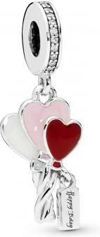 Charm Pandora Pendant Ballon Happy Bday (Joyeux anniversaire) Pandora Moments Argent 925/1000 vue 2