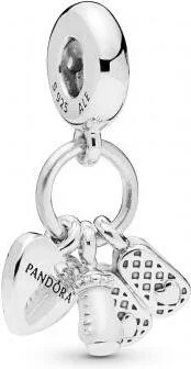 Charm Pandora Pendant Biberon et Chaussures Bébé Pandora Moments Argent 925/1000 vue 2